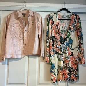 Chico's Pink Jacket and Floral Duster Bundle